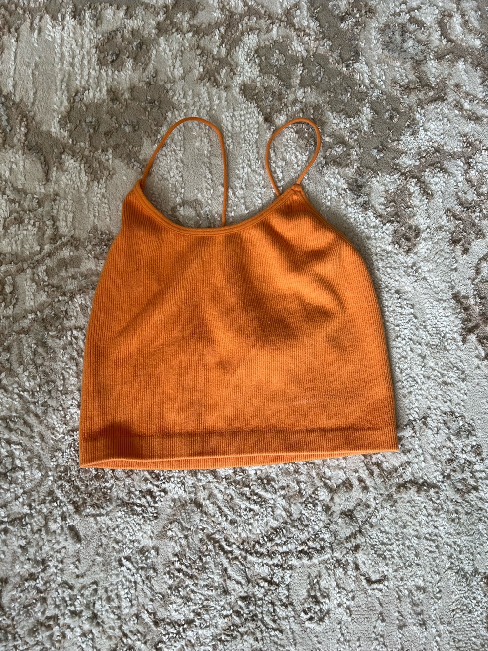 Urban Outfitters Orange Ribbed Cropped Tank Top